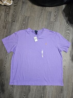 Polo by Ralph Lauren Lavender Crewneck Tee with Orange Pony Logo